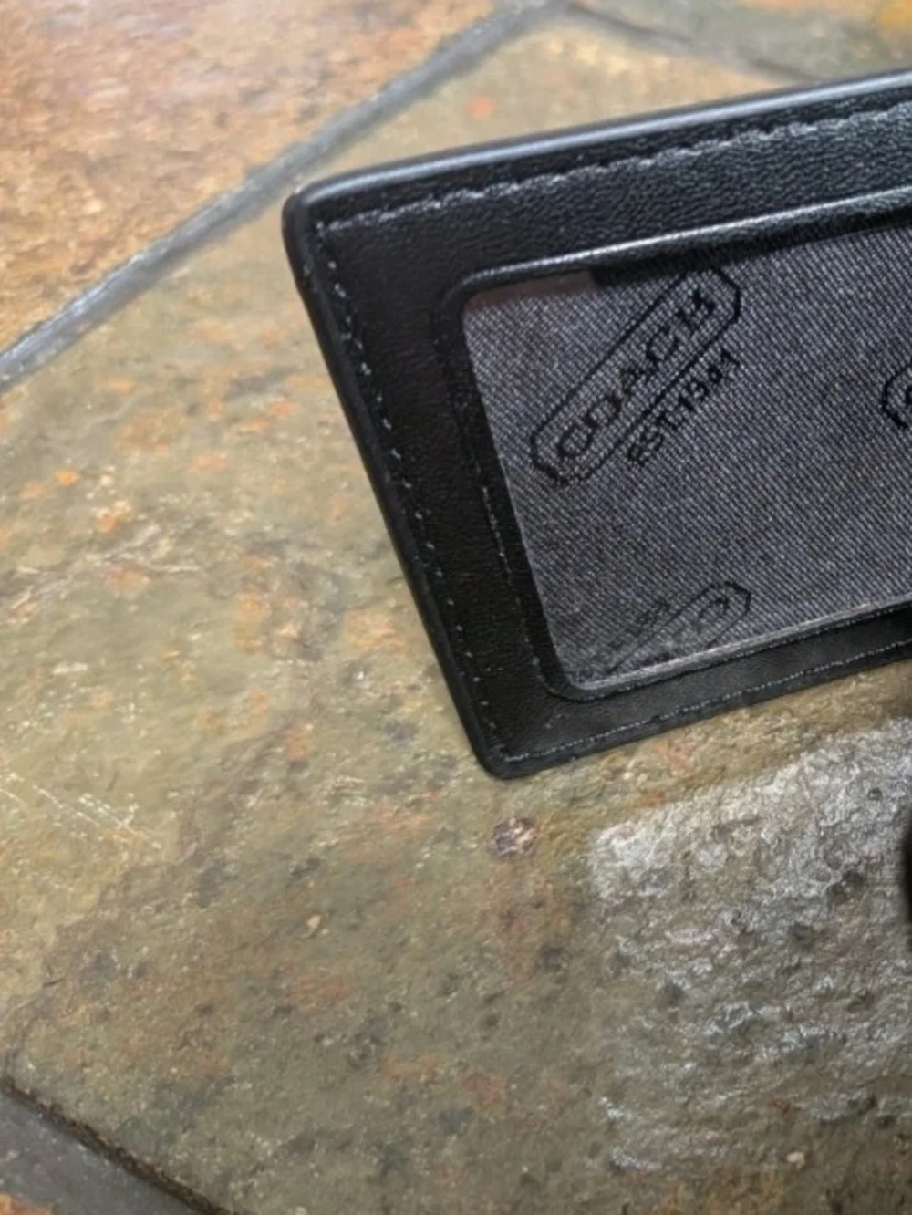Coach Black Leather Folded Card And ID 🪪 Compact Wallet